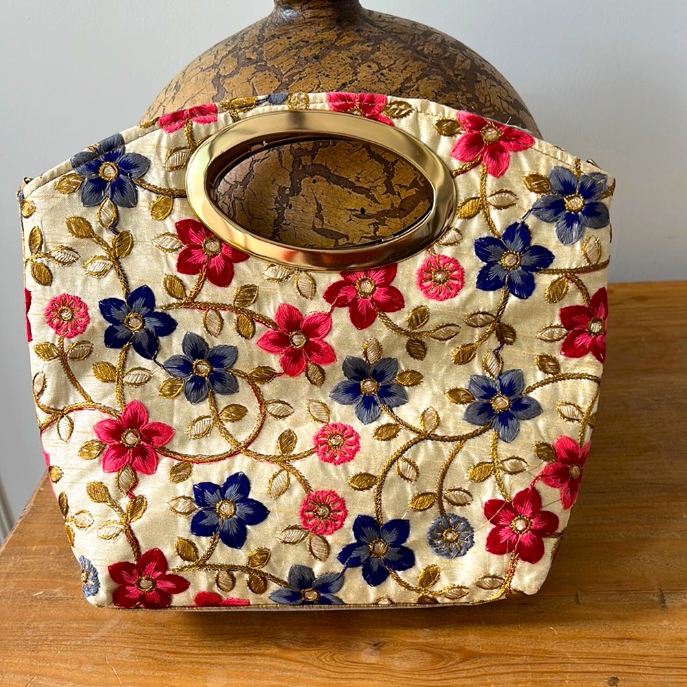 NWOT Embroidered Handbag- Made in Indian